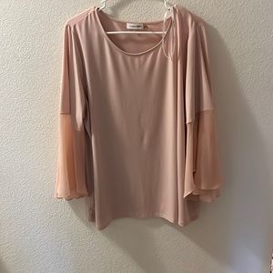 Calvin Klein Flutter Sleeve Blouse